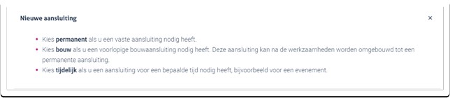 Deel van webpagina van Mijnaansluiting.nl met een overzicht van gekozen aansluiting.